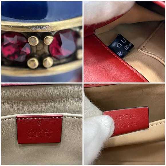Gucci Broadway 2way Bag Leather Red Bee - Picture 9 of 10